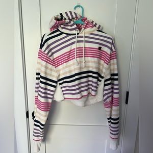 Urban Outfitters Champion Striped Cropped Hoodie